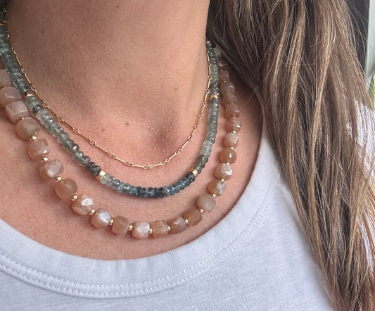 Peach Moonstone necklace