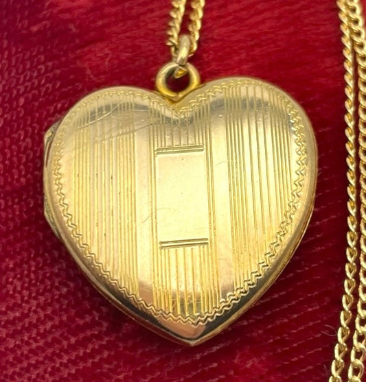 Etched heart Locket