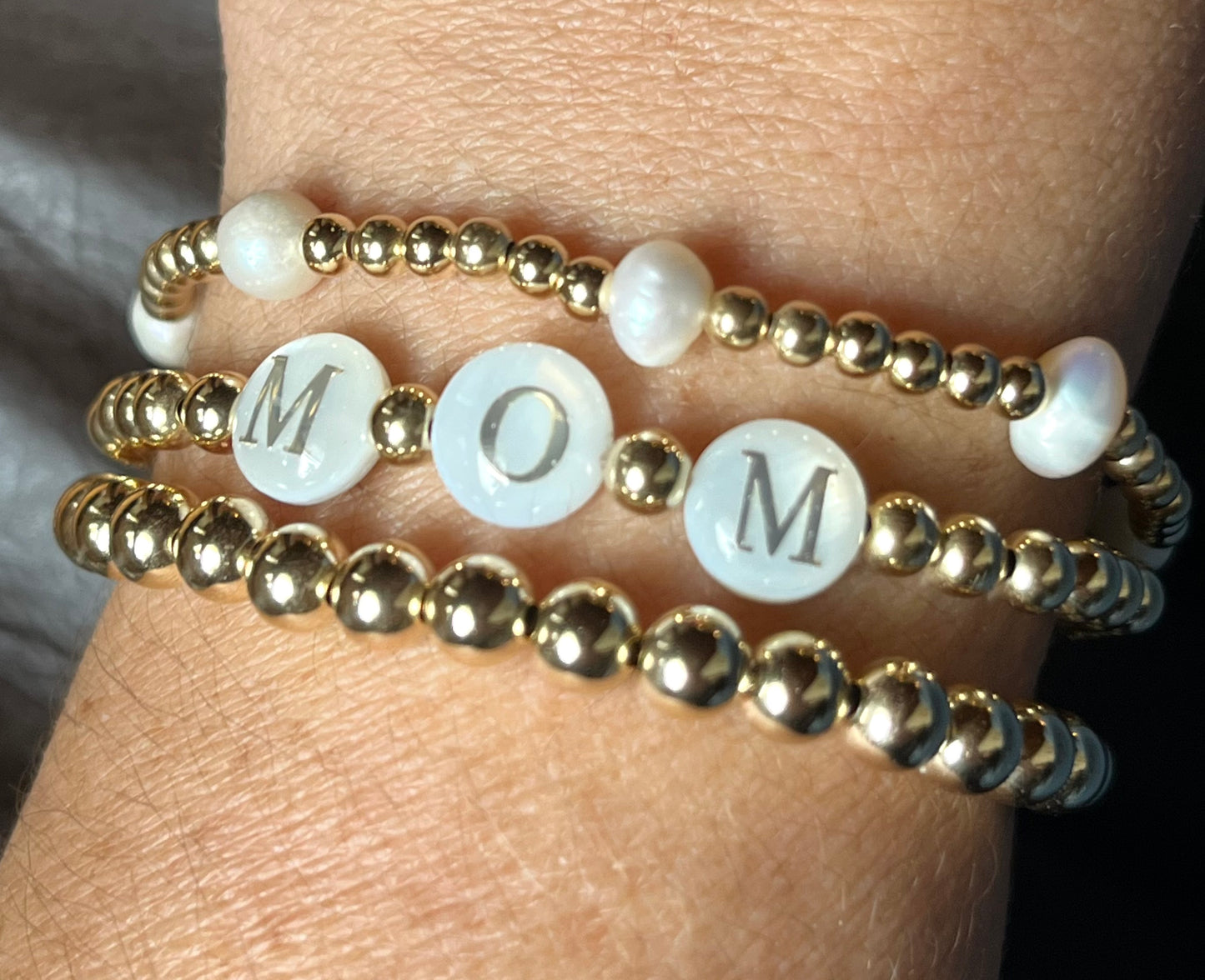 MOM - Letters & Gold Filled bracelet