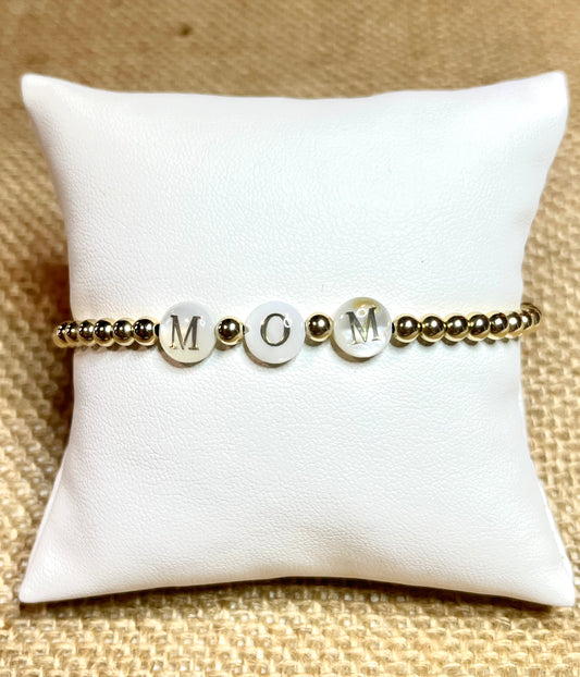 MOM - Letters & Gold Filled bracelet